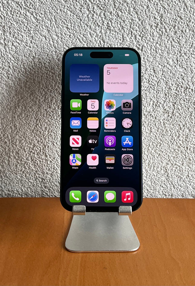 Refurbished Apple iPhone 15 Pro 128GB Zwart / A-Grade