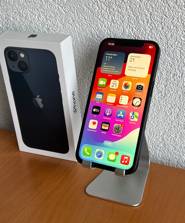 Refurbished Apple iPhone 13 128GB Zwart / B-Grade